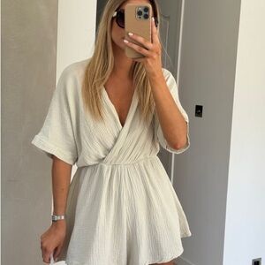 Stylish Cream Wrap Romper